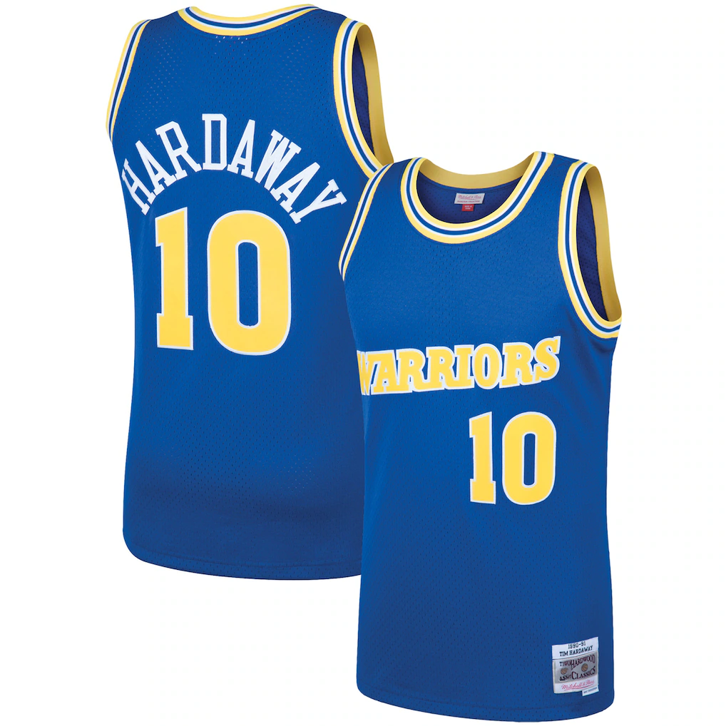Trusc G.State Warriors #10 Tim Hardaway Mitchell & Ness Royal 199091 Hardwood Classics Swingman Jerseys