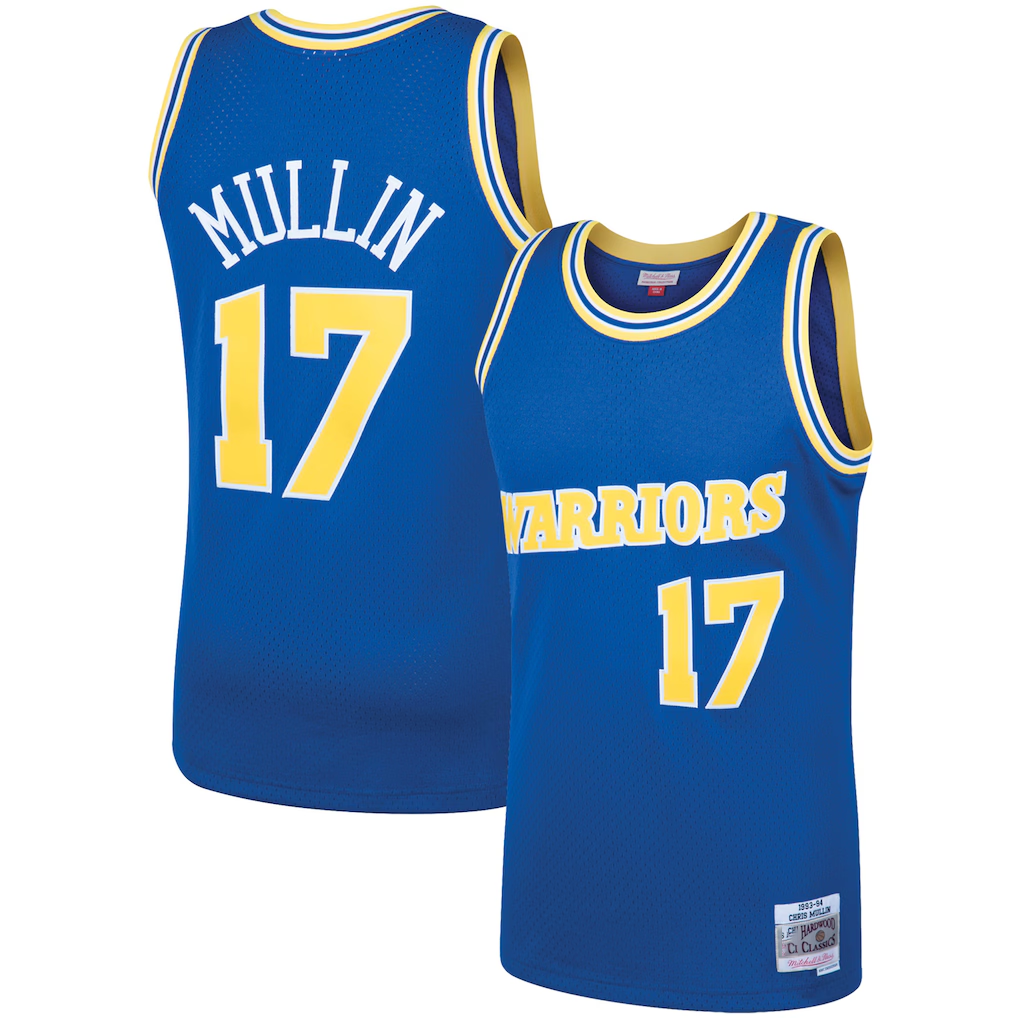 Trusc G.State Warriors #17 Chris Mullin Mitchell & Ness Royal 199394 Hardwood Classics Swingman Jerseys