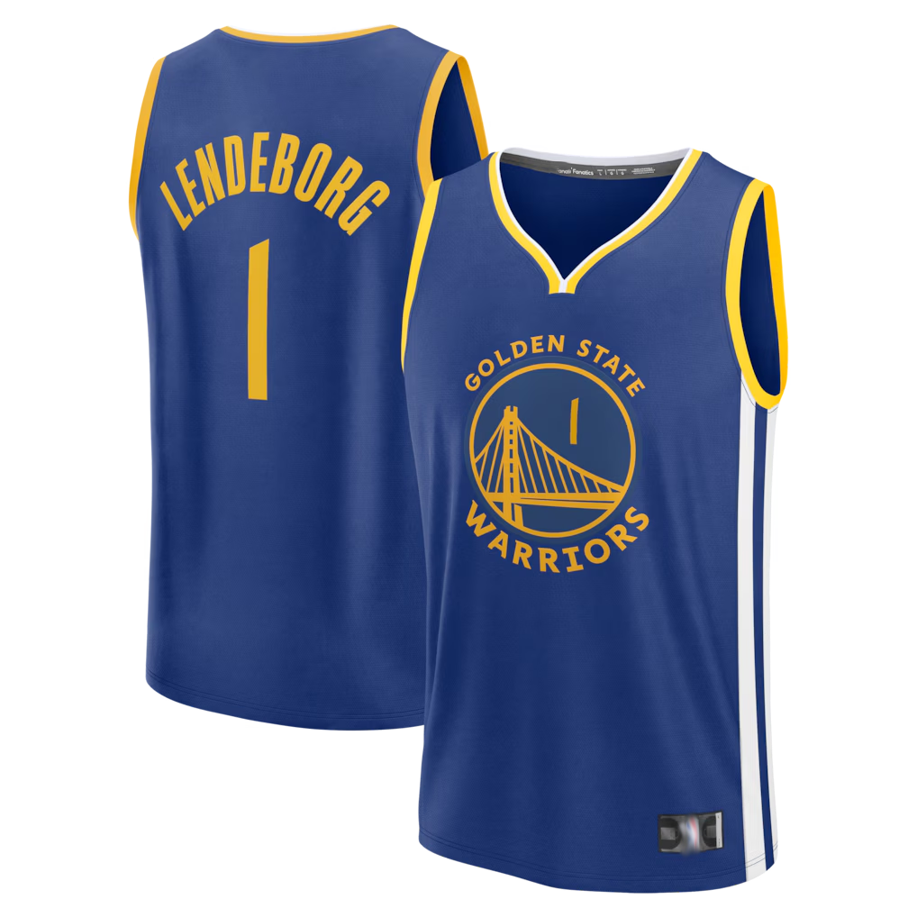 Trusc G.State Warriors #1 Yaxel Lendeborg Royal 2026  Draft First Round Pick Fast Break Jerseys - Icon Edition