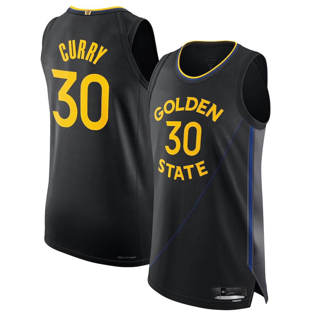 Trusc G.State Warriors #30 Stephen Curry Black 202425 Authentic Jerseys - Statement Edition