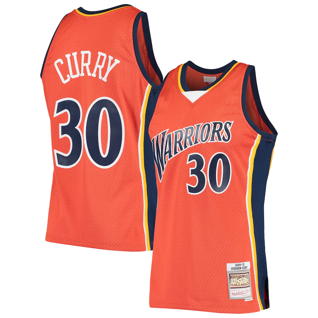 Trusc G.State Warriors #30 Stephen Curry Mitchell & Ness Orange Hardwood Classics Swingman Jerseys