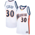 Trusc G.State Warriors #30 Stephen Curry Mitchell & Ness White Hardwood Classics Swingman Jerseys