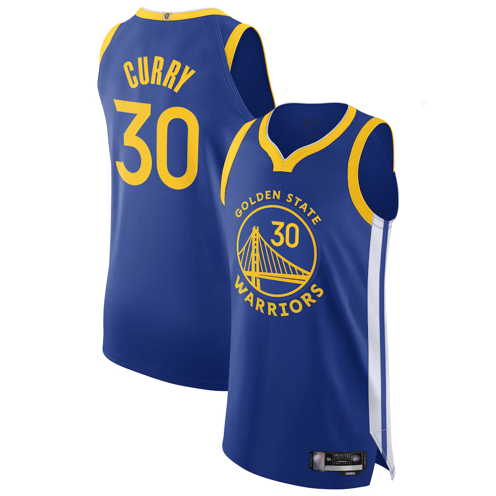 Trusc G.State Warriors #30 Stephen Curry Royal Authentic Jerseys - Icon Edition