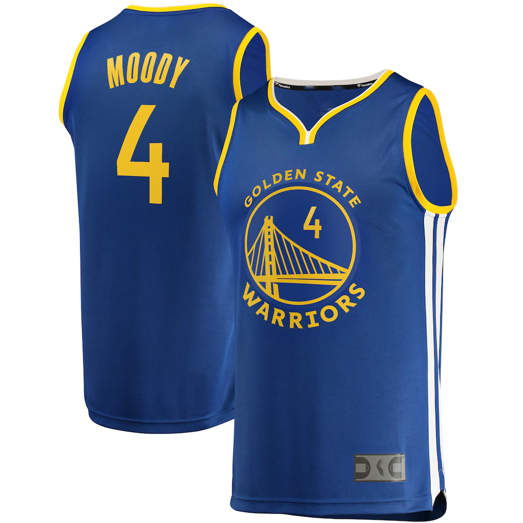 Trusc G.State Warriors #4 Moses Moody Royal Fast Break Replica Jerseys - Icon Edition