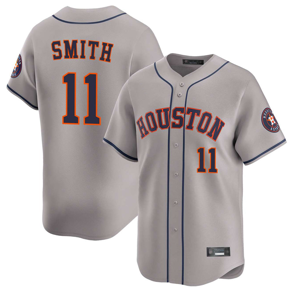 Trusc H.Astros #11 Cam Smith Player Gray Home Limited Stitched Jerseys