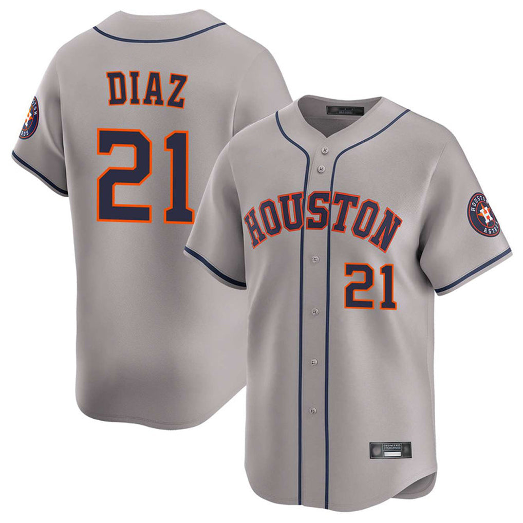 Trusc H.Astros #21 Yainer Diaz Player Gray Home Limited Stitched Jerseys
