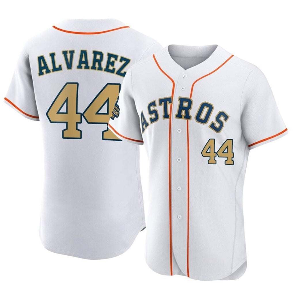 Trusc H.Astros #44 Yordan Alvarez Player Gold Collection Limited Elite Home Stitched Jerseys