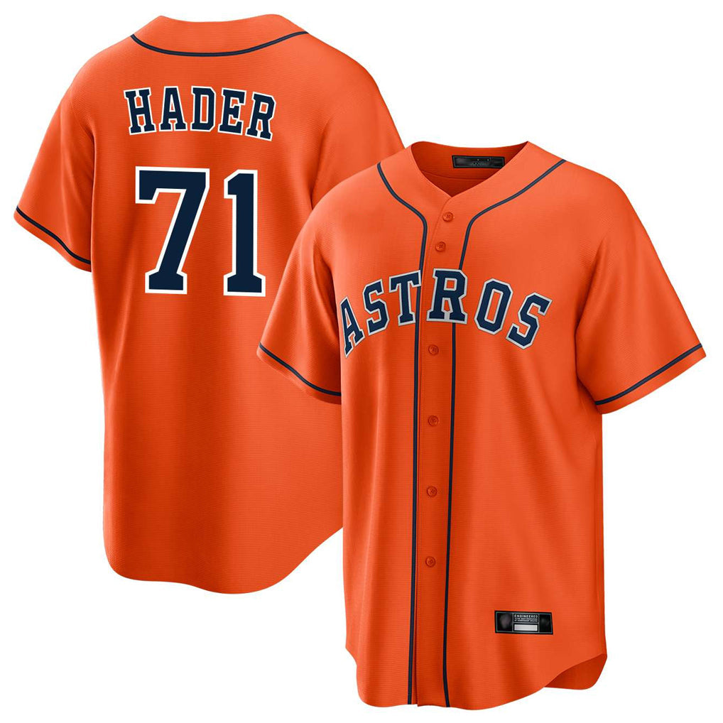 Trusc H.Astros #71 Josh Hader Player Orange Home Game Stitched Jerseys