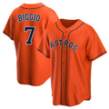 Trusc H.Astros #7 Craig Biggio Player Orange Home Game Stitched Jerseys