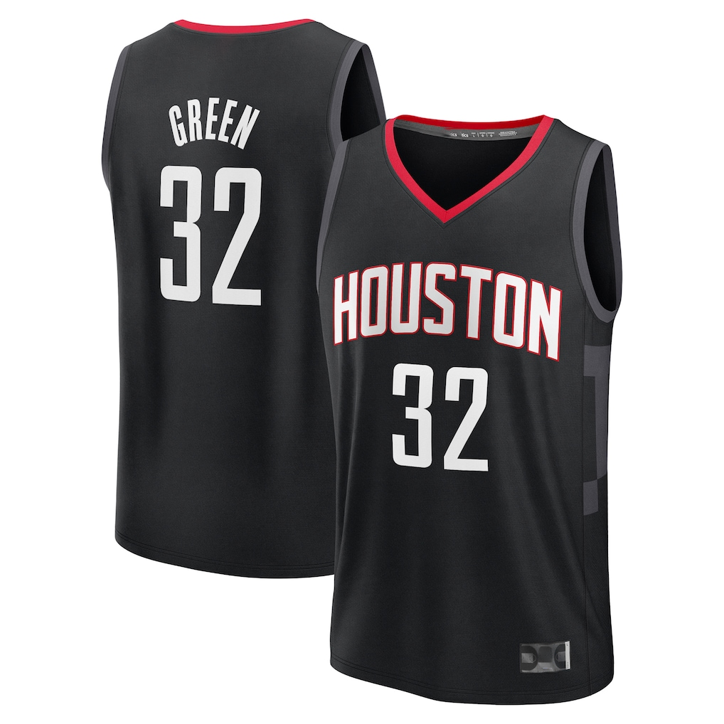 Trusc H.Rockets #32 Jeff Green Black Fast Break Replica Player Stitched Jerseys-Statement Edition