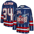 Trusc H.Rockets #34 Hakeem Olajuwon Mitchell & Ness Navy Maxxed Out Fashion Hockey Stitched Jerseys