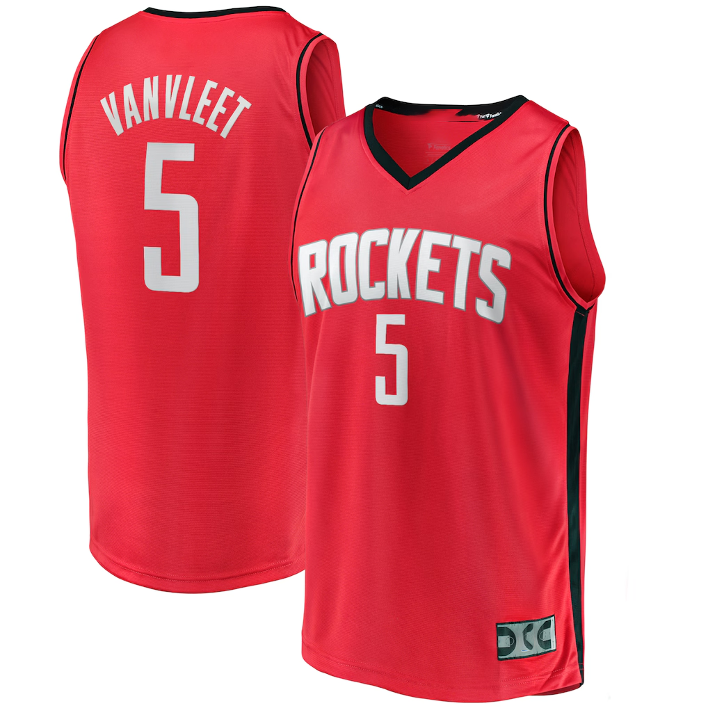 Trusc H.Rockets #5 Fred VanVleet Red Fast Break Replica Player Stitched Jerseys-Icon Edition