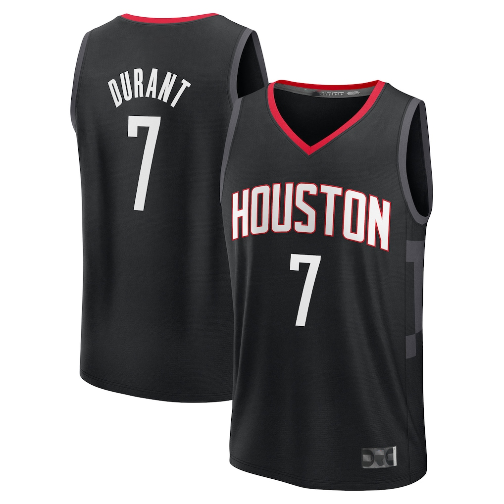 Trusc H.Rockets #7 Kevin Durant Black Fast Break Replica Player Stitched Jerseys-Statement Edition