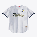 Trusc I.Pacers Mitchell & Ness White Head Coach Pinstripe Mesh Full-Button Baseball Jerseys