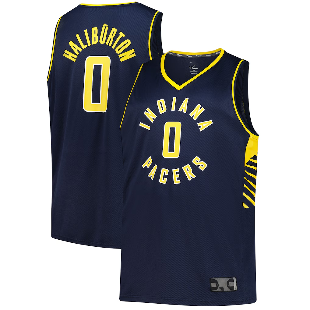 Trusc I.Pacers #0 Tyrese Haliburton  Navy Big & Tall Fast Break Jerseys - Icon Edition
