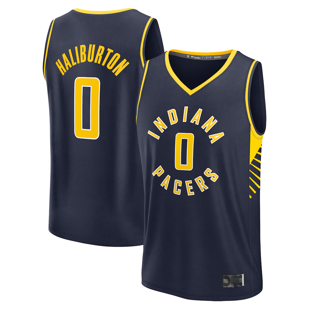 Trusc I.Pacers #0 Tyrese Haliburton  Navy Fast Break Replica Jerseys - Icon Edition