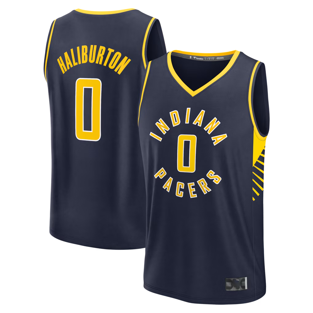 Trusc I.Pacers #0 Tyrese Haliburton  Navy Fast Break Replica Jerseys - Icon Edition