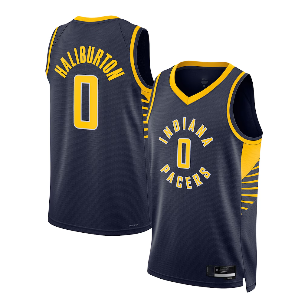 Trusc I.Pacers #0 Tyrese Haliburton Navy Swingman Jerseys - Icon Edition