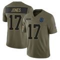 Trusc IN.Colts #17 Daniel Jones Player Salute to Service Limited Olive Stitched Jerseys