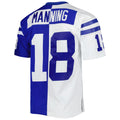Trusc IN.Colts #18 Peyton Manning Mitchell & Ness Royal-White Split Legacy Replica Stitched Jerseys