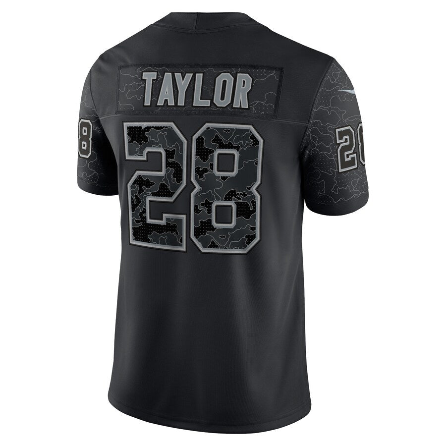 Trusc IN.Colts #28 Jonathan Taylor Player RFLCTV Limited Black Stitched Jerseys