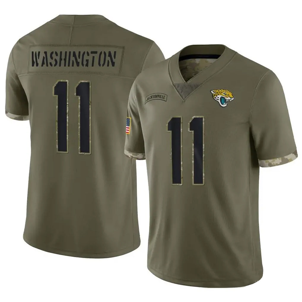 Trusc J.Jaguars #11 Parker Washington Player Olive Salute To Service Limited Stitched Jerseys