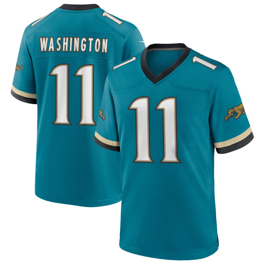 Trusc J.Jaguars #11 Parker Washington Player Teal Prowler Throwback Stitched Jerseys