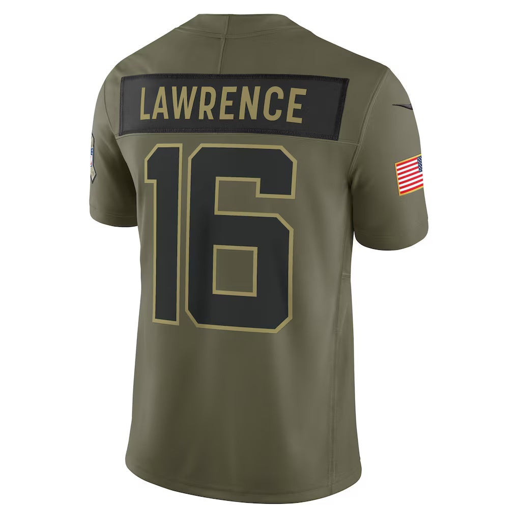 Trusc J.Jaguars #16 Trevor Lawrence Olive 2025 Salute to Service Limited Stitched Jerseys