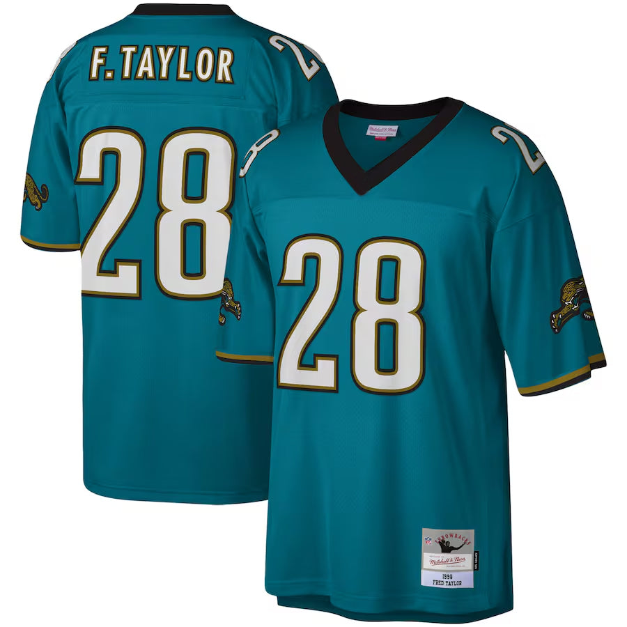 Trusc J.Jaguars #28 Fred Taylor Player Mitchell & Ness Teal Legacy Replica Stitched Jerseys