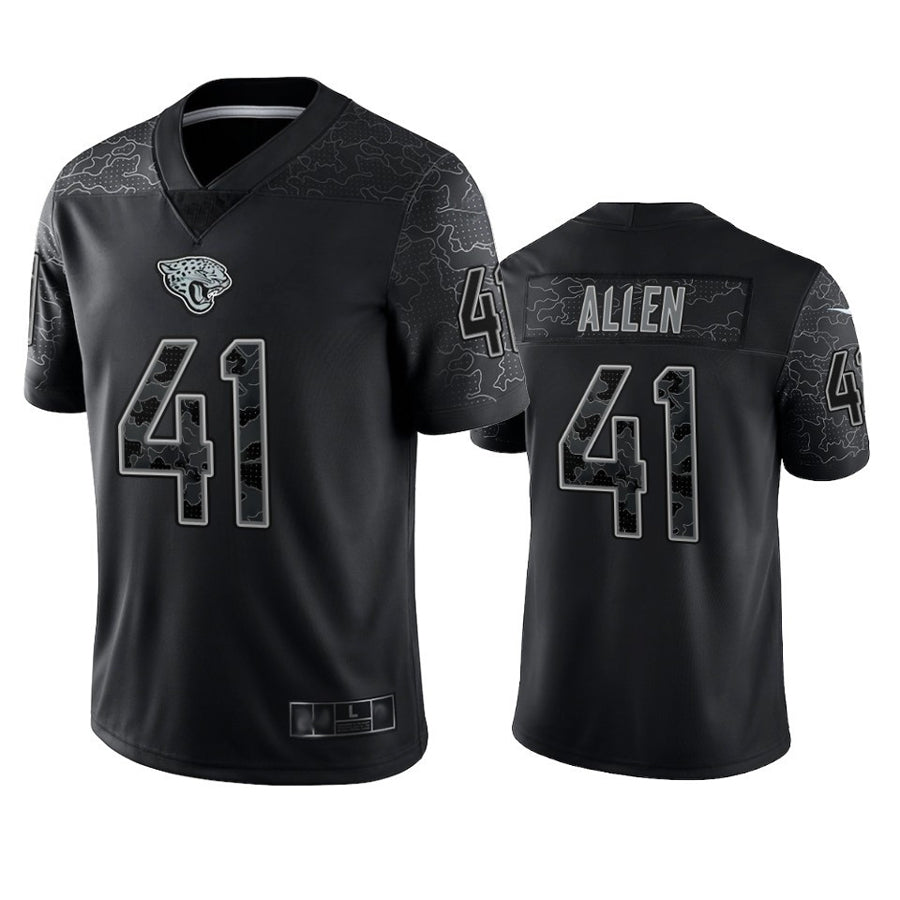 Trusc J.Jaguars #41 Josh Hines-Allen Player Black RFLCTV Limited Football Jerseys