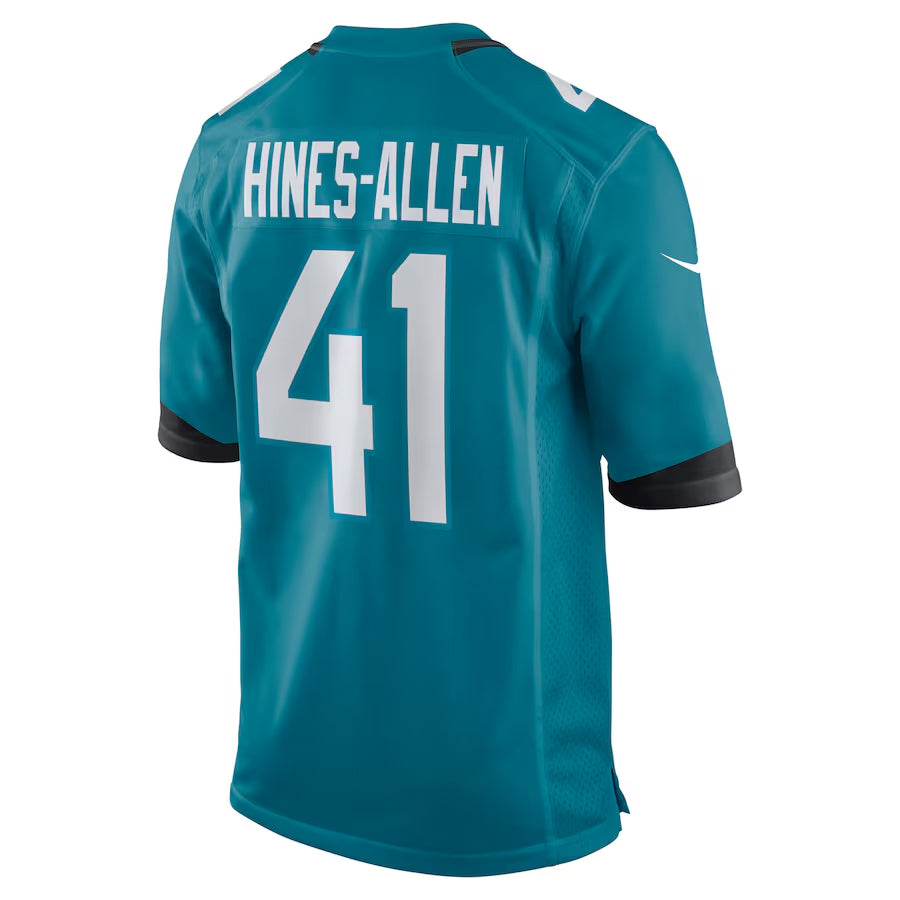Trusc J.Jaguars #41 Josh Hines-Allen Player Teal Home Game Football Jerseys