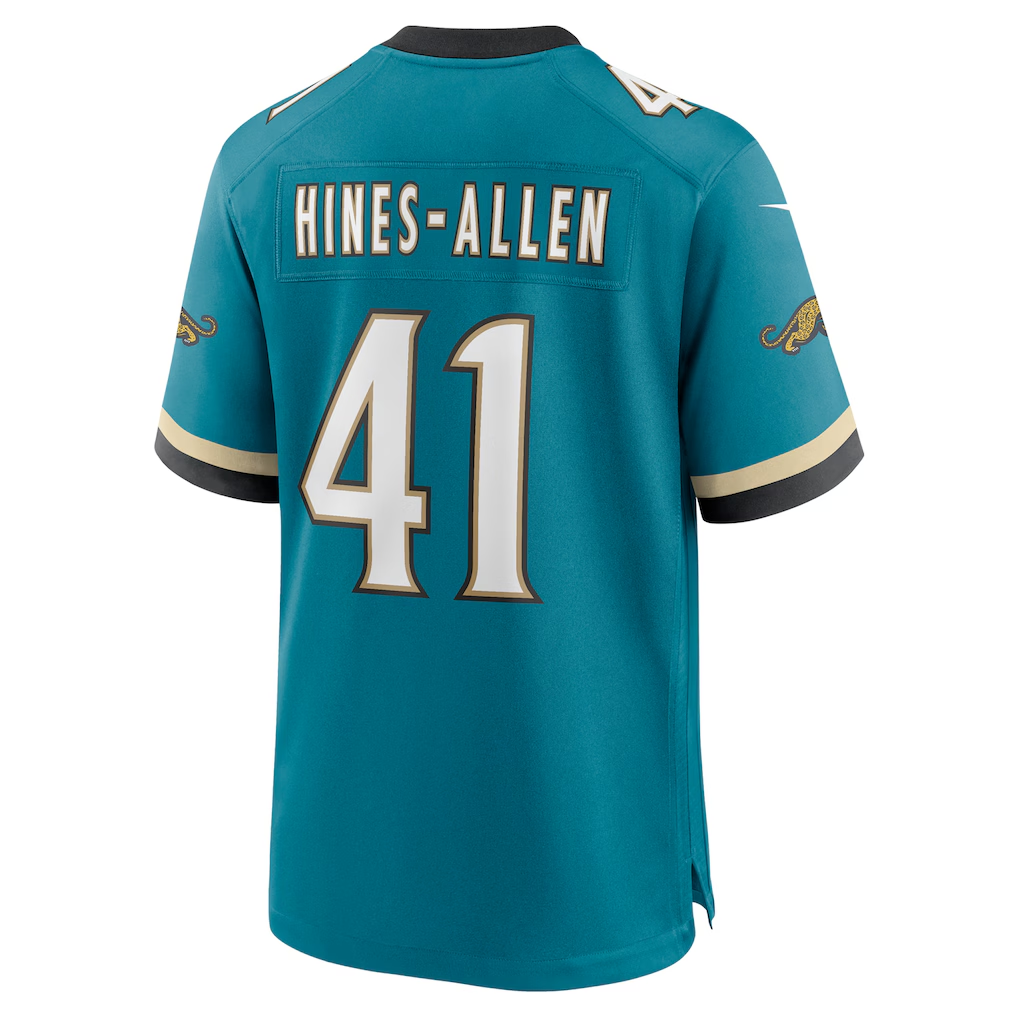 Trusc J.Jaguars #41 Josh Hines-Allen Teal Prowler Throwback Player Game Stitched Jerseys