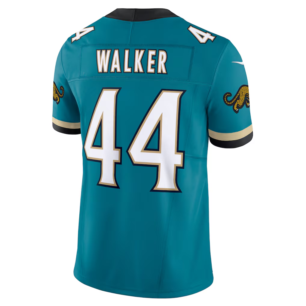 Trusc J.Jaguars #44 Travon Walker Teal Prowler Throwback Vapor F.U.S.E. Limited Stitched Jerseys