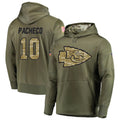 Trusc KC.Chiefs #10 Isiah Pacheco Player Salute to Service Limited Olive Hoodies Stitched Jerseys