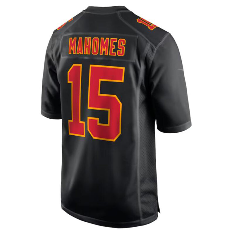 Trusc KC.Chiefs #15 Patrick Mahomes Black Super Bowl LVIII Carbon Fashion Game Player Jersey American Stitched Jersey