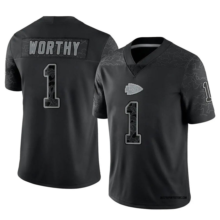 Trusc KC.Chiefs #1 Xavier Worthy Player Black RFLCTV Limited Stitched Jerseys