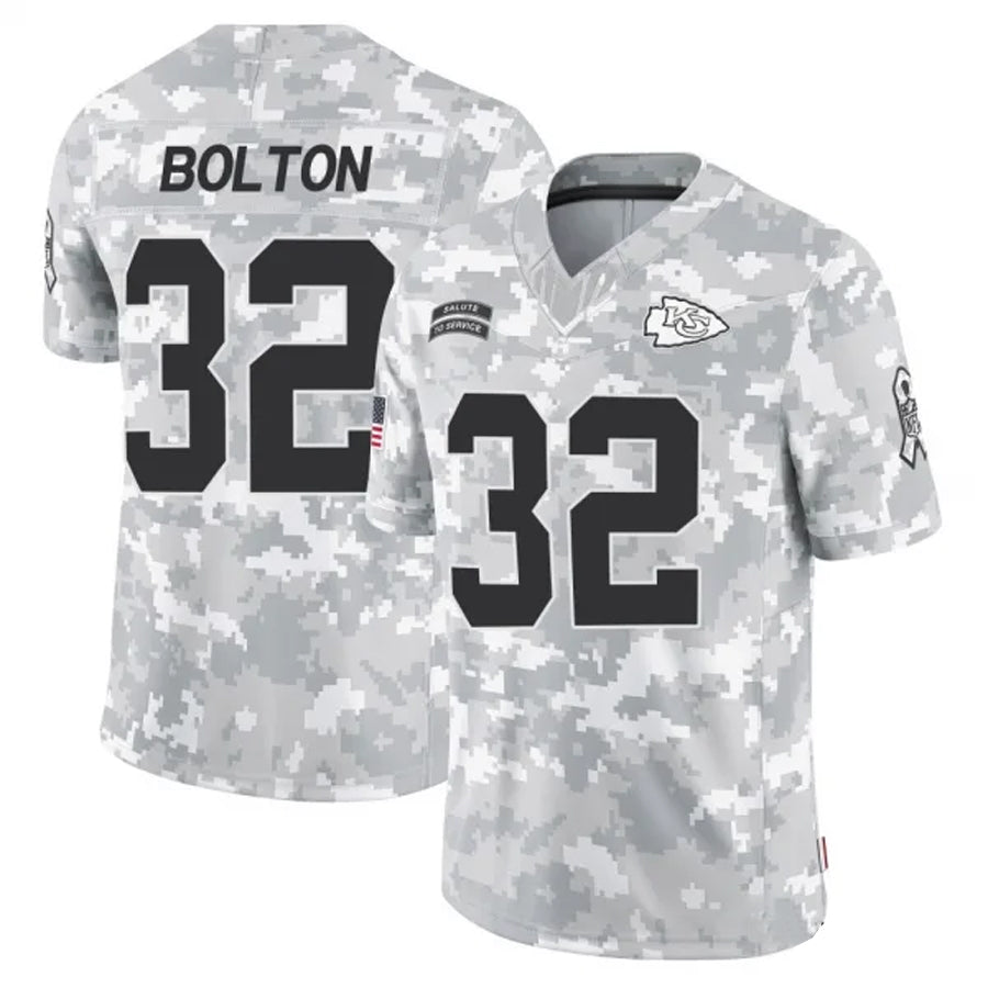 Trusc KC.Chiefs #32 Nick Bolton Player Arctic Camo Salute to Service Limited Stitched Jerseys