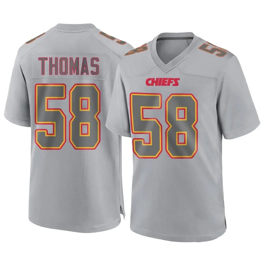 Trusc KC.Chiefs #58 Derrick Thomas Player Gray Fashion Game Stitched Jerseys