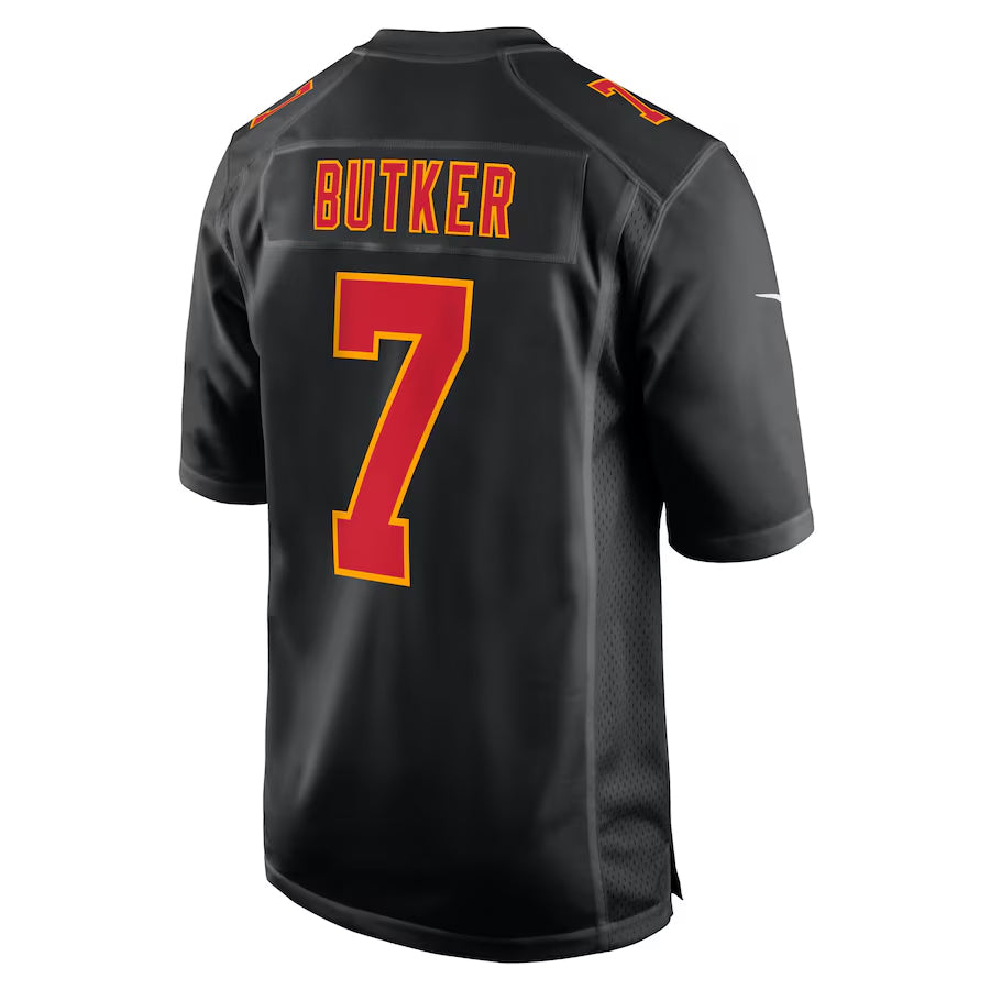 Trusc KC.Chiefs #7 Harrison Butker Player Carbon Black Fashion Game Stitched Jerseys