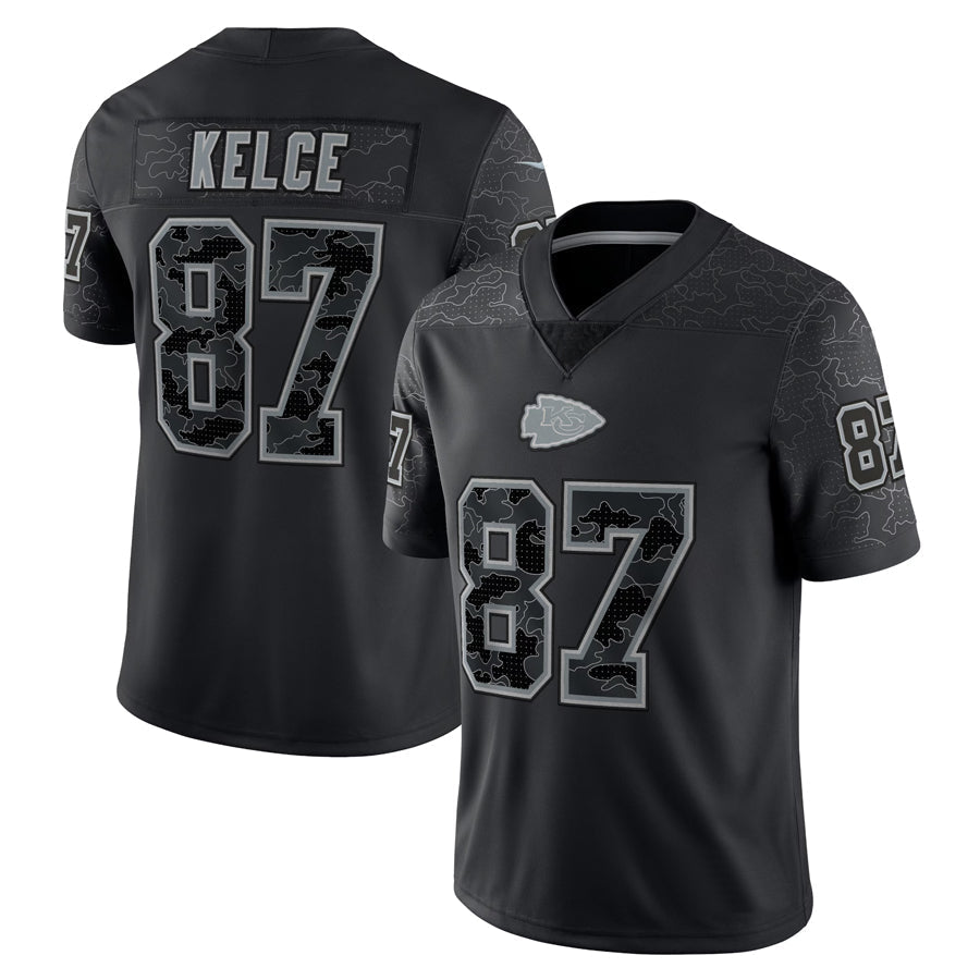 Trusc KC.Chiefs #87 Travis Kelce Player Black RFLCTV Limited Stitched Jerseys