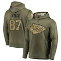 Trusc KC.Chiefs #87 Travis Kelce Player Salute to Service Limited Olive Hoodies Stitched Jerseys