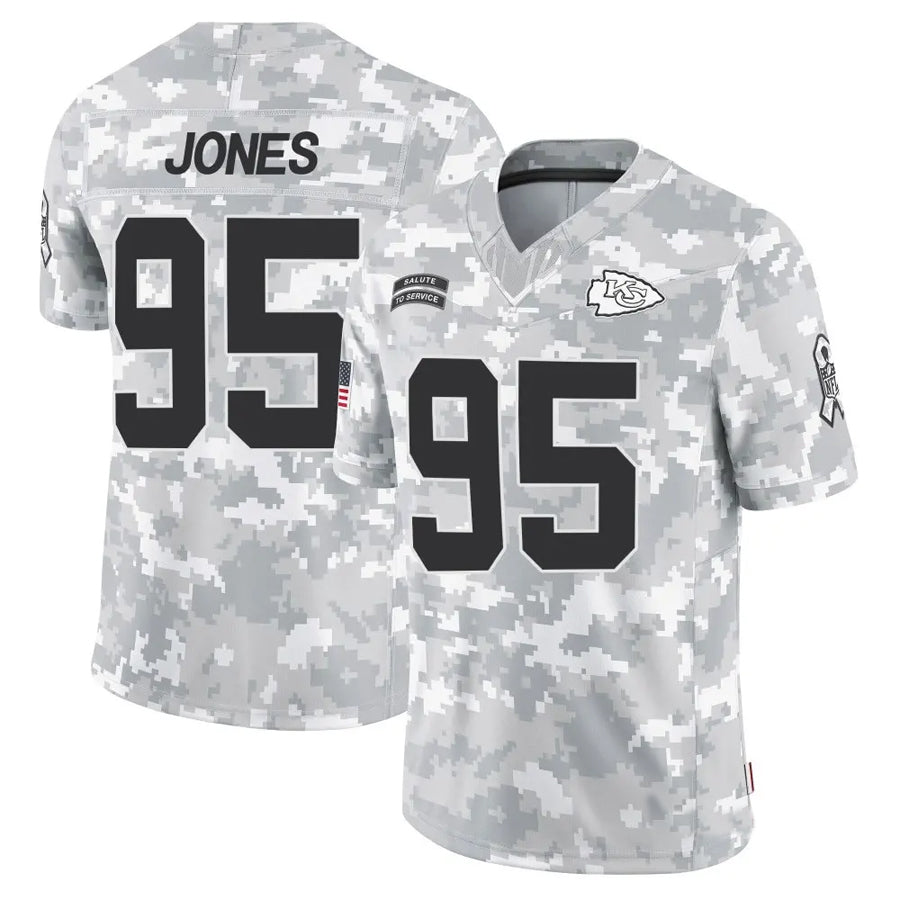 Trusc KC.Chiefs #95 Chris Jones Player Arctic Camo Salute to Service Limited Stitched Jerseys