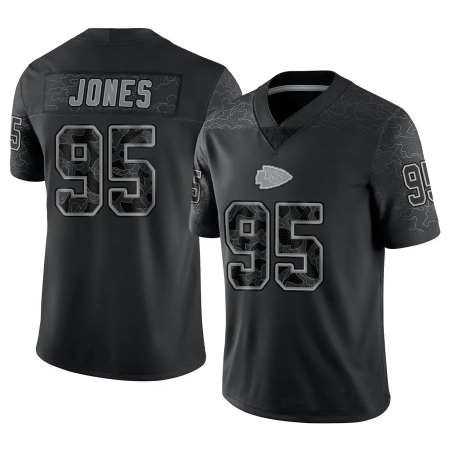 Trusc KC.Chiefs #95 Chris Jones Player Black RFLCTV Limited Stitched Jerseys
