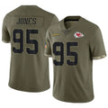 Trusc KC.Chiefs #95 Chris Jones Player Olive Salute To Service Stitched Jerseys