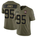 Trusc KC.Chiefs #95 Chris Jones Player Olive Salute to Service Limited Stitched Jerseys