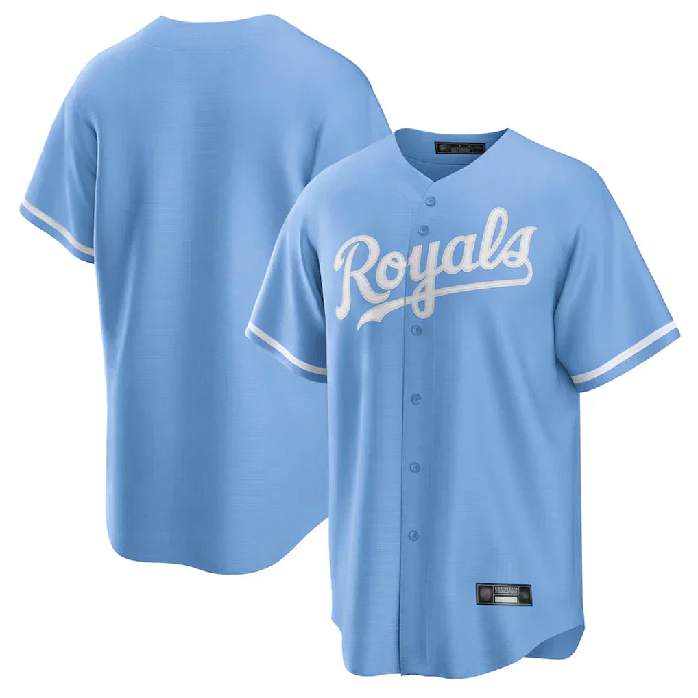 Trusc KC.Royals Light Blue Home Game Blank Player Stitched Jerseys
