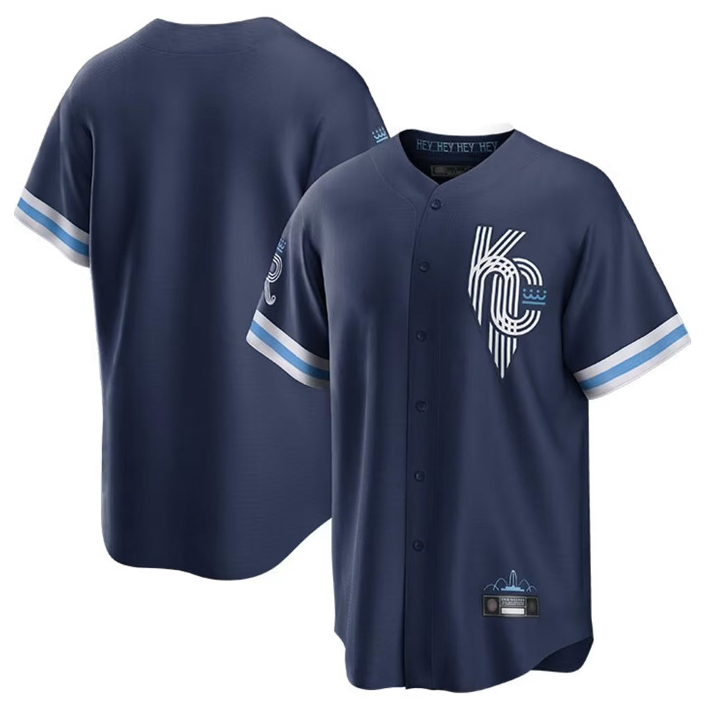 Trusc KC.Royals Navy City Connect Home Game Blank Player Stitched Jerseys