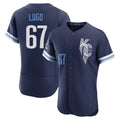 Trusc KC.Royals #67 Seth Lugo Player Navy City Connect Limited Elite Home Stitched Jerseys