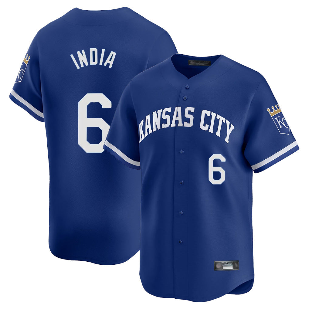 Trusc KC.Royals #6 Jonathan India Player Royal Limited Home Stitched Jerseys