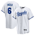 Trusc KC.Royals #6 Jonathan India Player White Home Game Stitched Jerseys